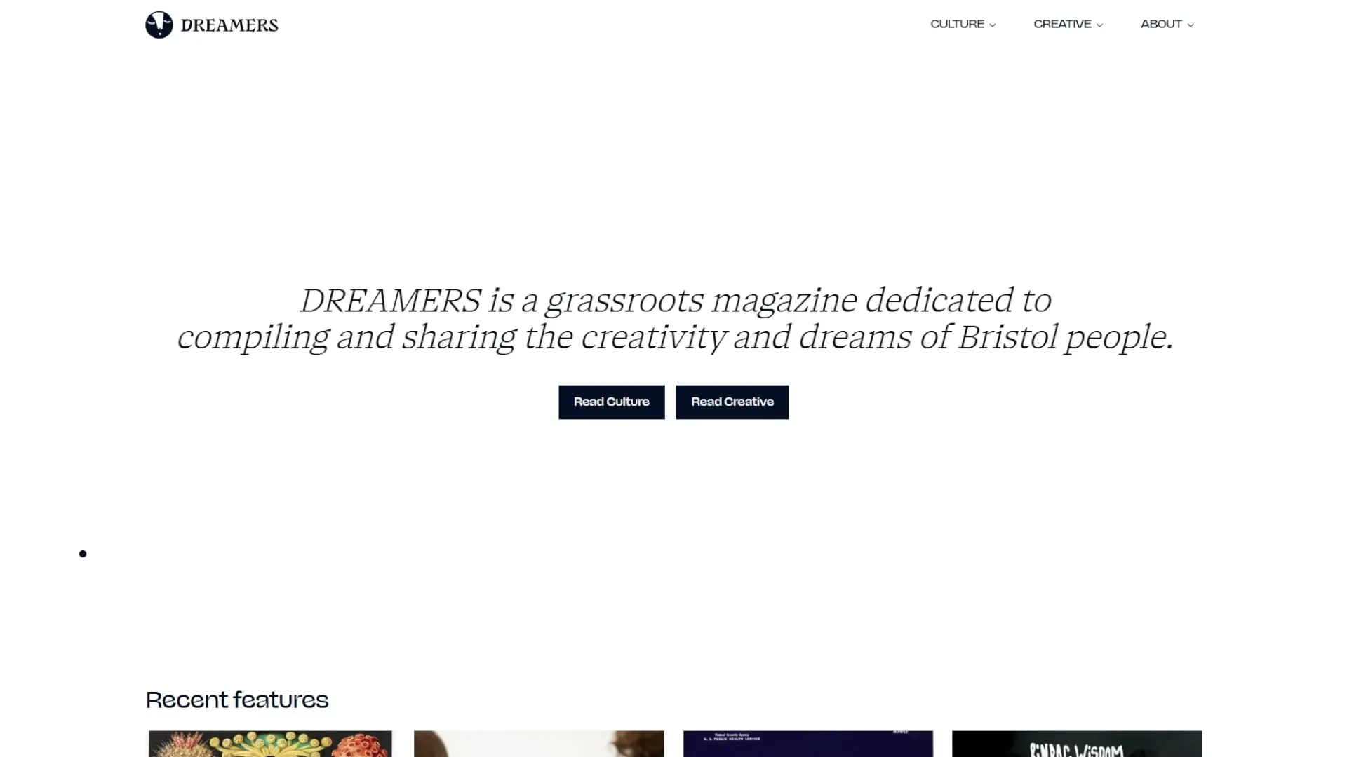 Dreamers Zine website preview